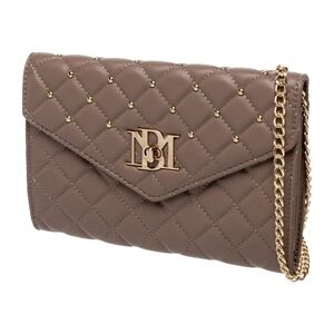 Badgley Mischka NWT Diamond Quilted Cross Body Bag Clutch Taupe